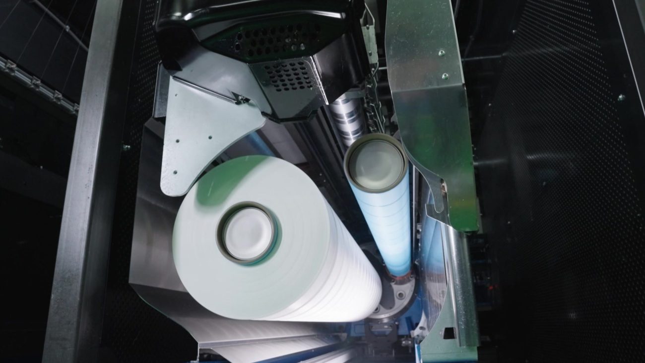 Nylon yarn package during winding at KIMSEY